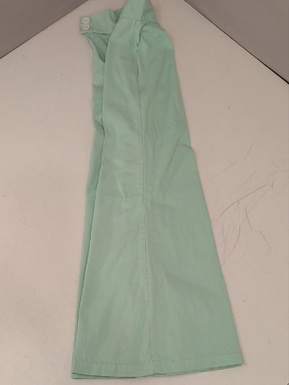 Authentic 70s Vintage High Waist Pastel Mint Green Super Wide Leg Pants SeeMeas - Picture 7 of 8